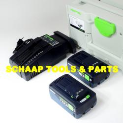 Accupack 18 volt 8,0 Ah TBX tabless technologie ENERGIE-SET 2x accu met SCA16 lader in SYS3 M 187 | 578814